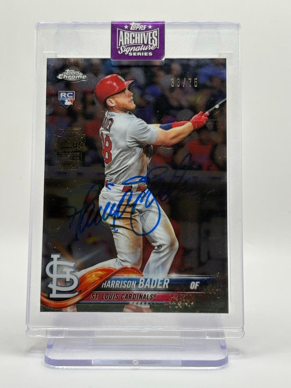 2025 Topps Archives Signature Series Harrison Bader 2018 Rookie Auto 33/75 SP